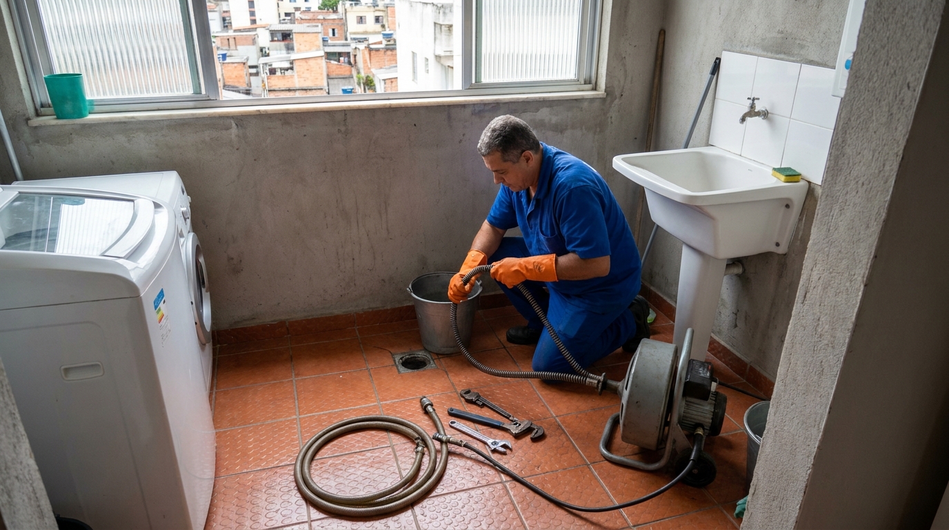 Desentupimento de ralo com equipamento em Macapá‑AP