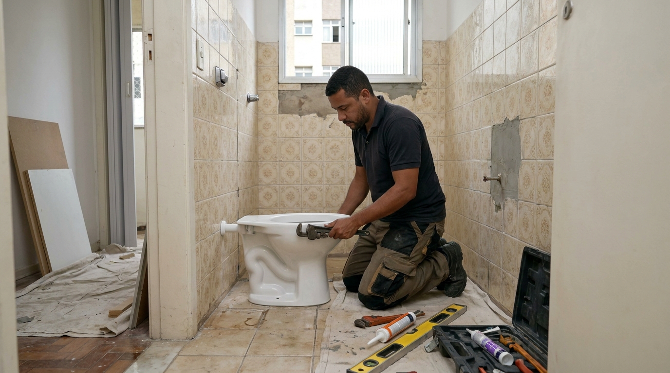 Instalação de vaso sanitário profissional em Macapá‑AP