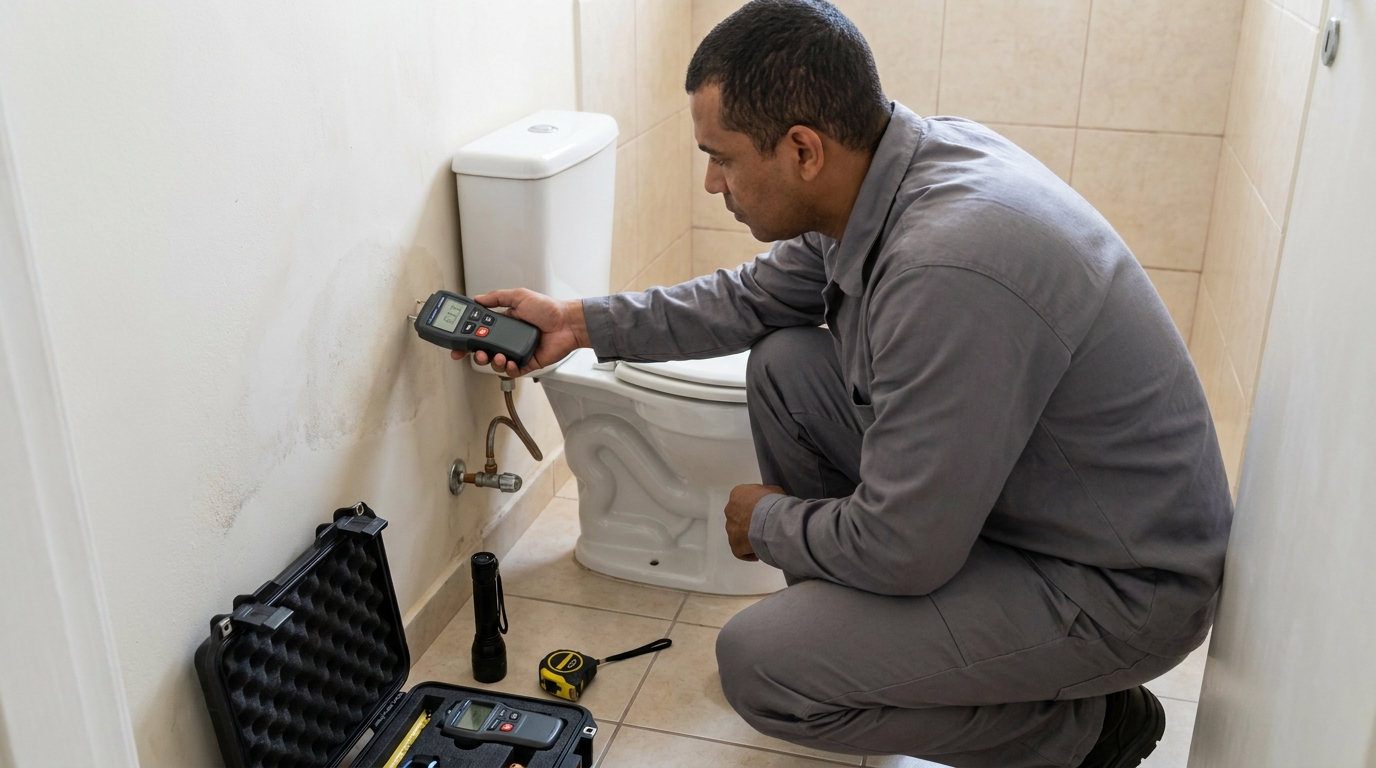 Técnico de caça vazamento em residência em Macapá‑AP